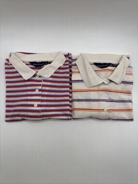 Lot Of 2 VTG 80’s JCPenny Par-Four Stripped Polo Shirts, Women’s XL